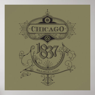 Póster Vintage de Chicago 1837