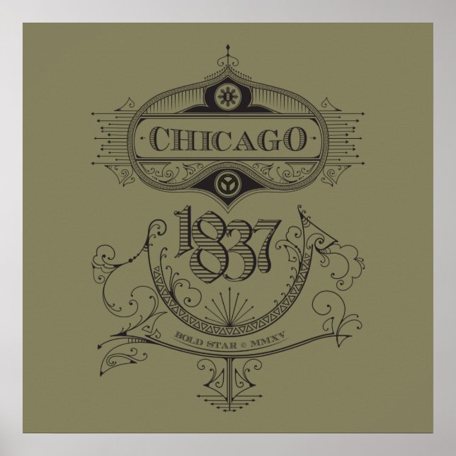 Póster Vintage de Chicago 1837 (Frente)