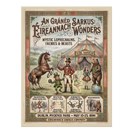 Póster vintage de circo irlandés - Leprechauns mís