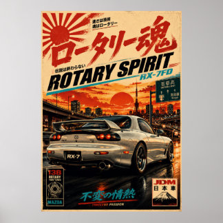 Póster Vintage de Coche Deportivo Japonés | Monte