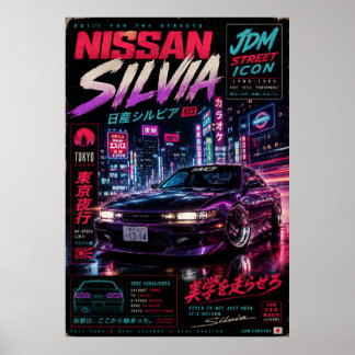 Póster Vintage de Coche Deportivo Japonés | Monte