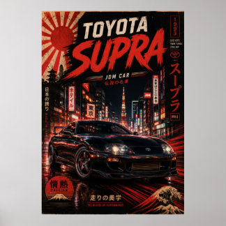 Póster Vintage de Coche Deportivo Japonés | Monte