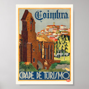 Póster vintage de Coimbra Portugal 1935