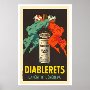 Póster vintage de comida y bebida Suisse Aperitif