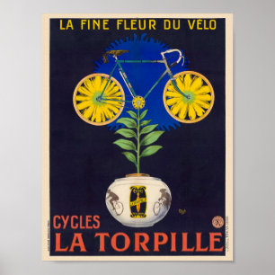 Póster vintage de Cycles La Torpille 1923