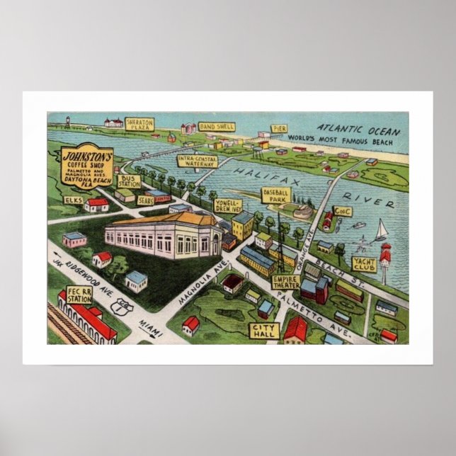 Póster vintage de Daytona Beach (Frente)