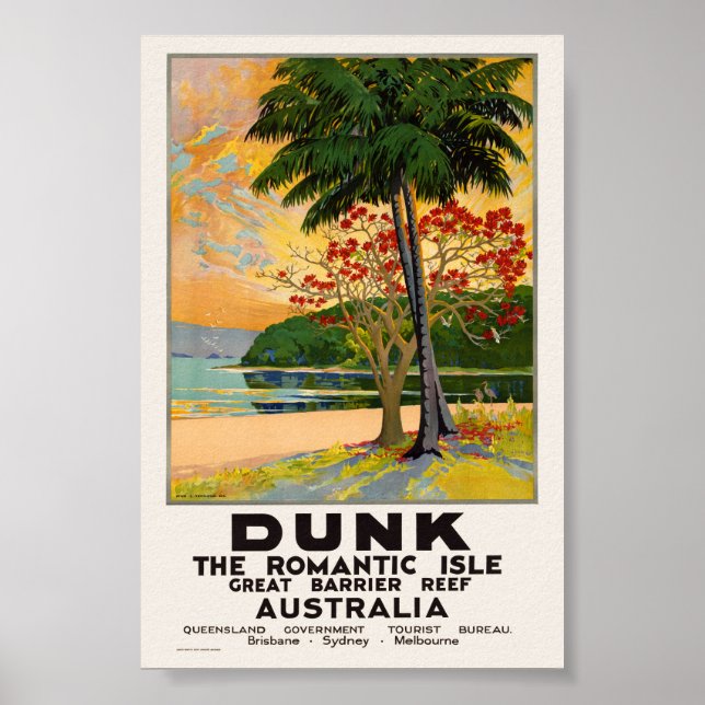 Póster Vintage de Dunk La Isla Romántica 1935 (Frente)
