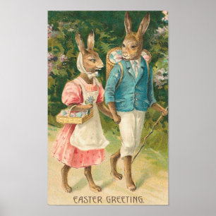 Póster Vintage de Easter Bunny Saperarts