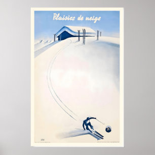 Póster Vintage de Esquí de Francia Deporte de Invi