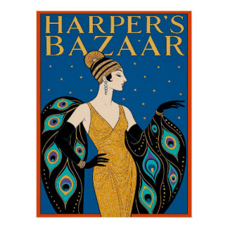 Póster vintage de estilo Art Deco de Harper's Baza