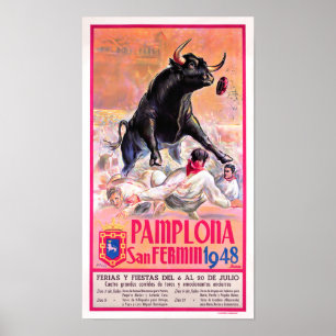 Póster Vintage de Feria de Pamplona 1948