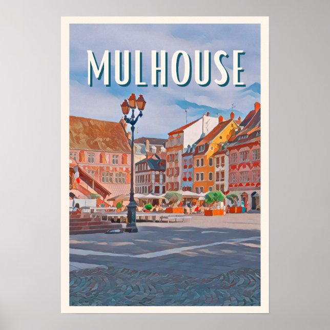 Póster Vintage de fotos de Mulhouse (Frente)