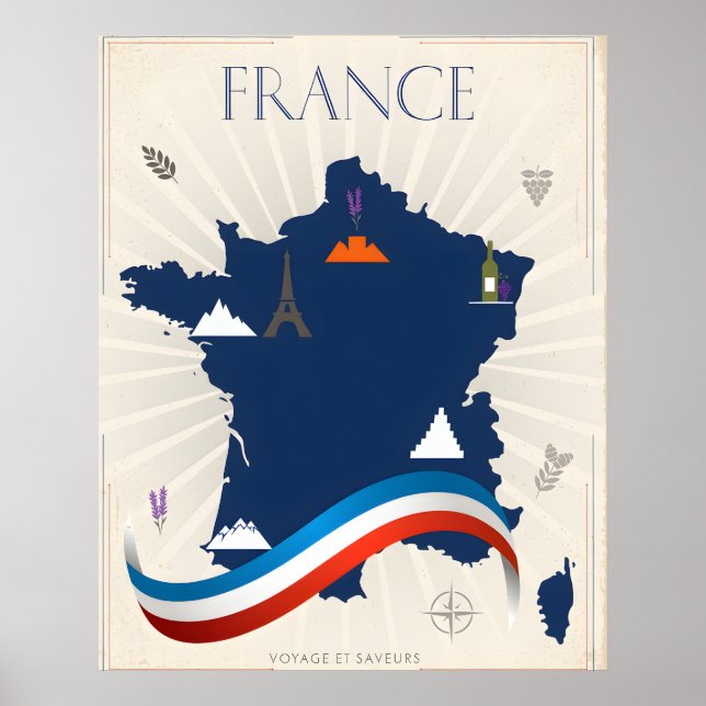 Póster Vintage de Francia (Frente)