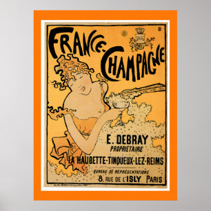 Póster Vintage de Francia Champán