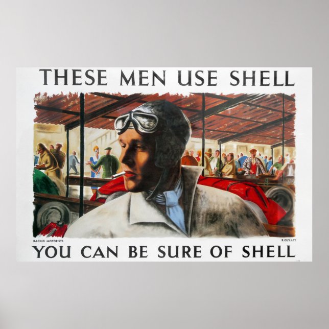 Póster vintage de gasolina, 1939. (Frente)