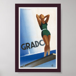 Póster vintage de Grado Italia 1933