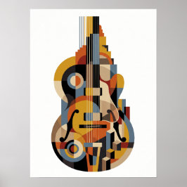 Póster vintage de jazz art déco de lujo