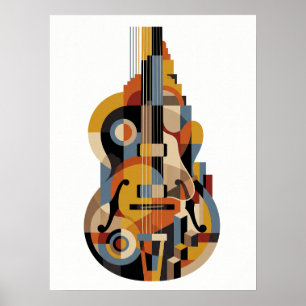 Póster vintage de jazz art déco de lujo