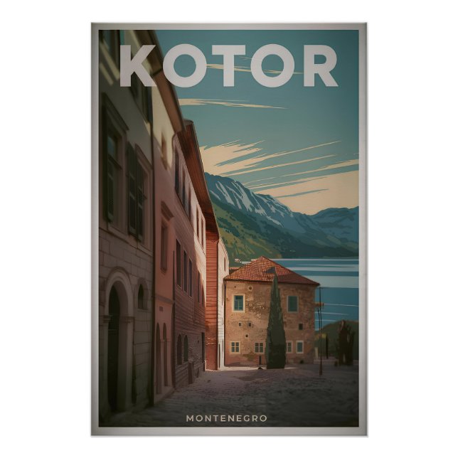 Póster Vintage de Kotor Montenegro (Anverso)