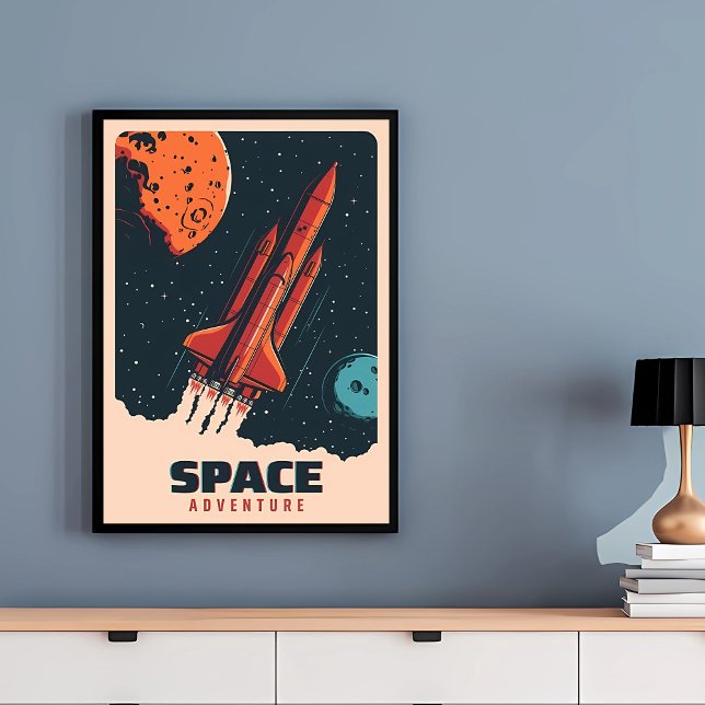 Póster Vintage de la aventura espacial clásica (Subido por el creador)