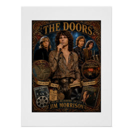 Póster vintage de la banda de rock The Doors Jim M