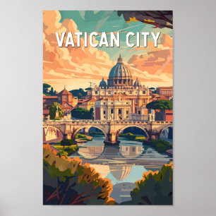 Póster Vintage de la Ciudad del Vaticano