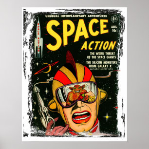 Póster Vintage de la portada de historietas Sci-fi de Spa