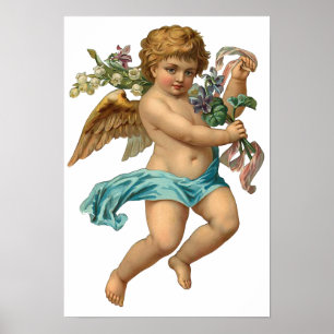 Póster Vintage de la "querube azul"