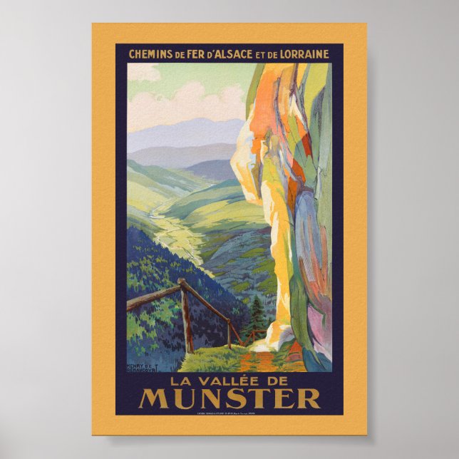 Póster vintage de La Vallée de Munster 1925 (Frente)