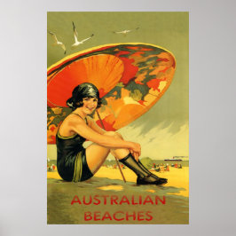 Póster Vintage de las playas australianas