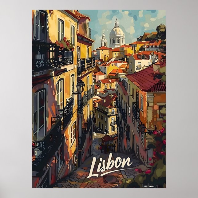 Póster Vintage de Lisboa (Frente)