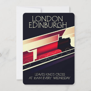 Póster vintage de locomotora Londres Edimburgo