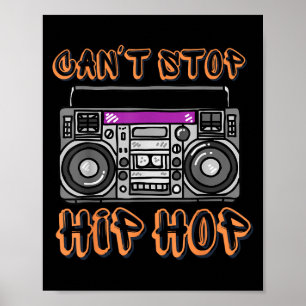 Póster Vintage de los 80's No Puede Parar Hip Hop Boombox