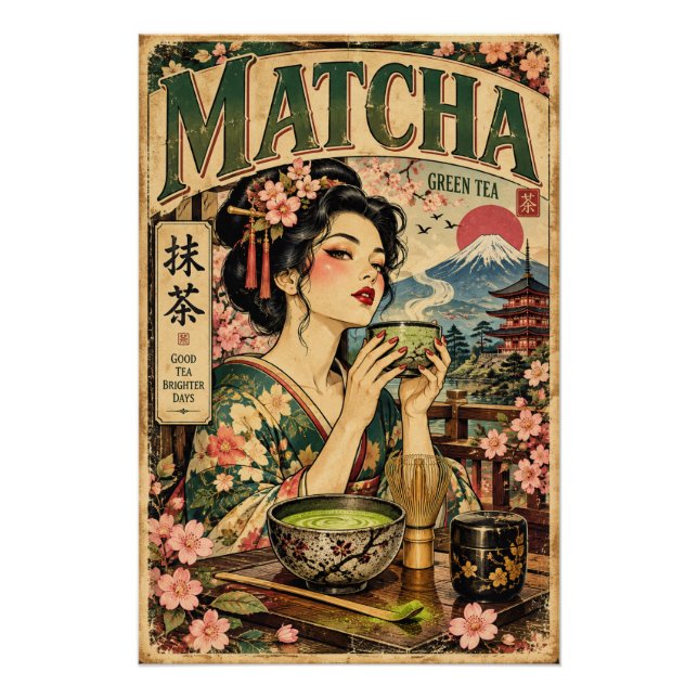 Póster Vintage de Matcha (Anverso)