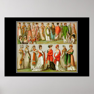 Póster vintage de moda francesa