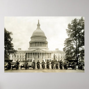 Póster Vintage de motocicletas de los años 20 en DC