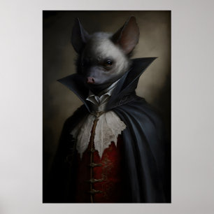 Póster Vintage de Murciélago Gótico, Impresión de