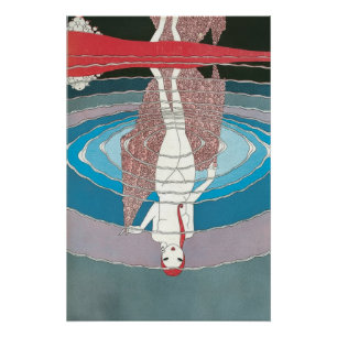 Póster vintage de nadador Art Déco – Piscina de lo
