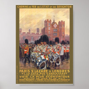 Póster Vintage de París a Londres 1914