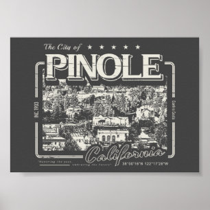 PÓSTER VINTAGE DE PINOLE CALIFORNIA - CIUDAD DE PINOLE CA