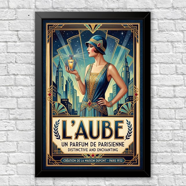 Póster vintage de publicidad de perfume Art Déco (Subido por el creador)