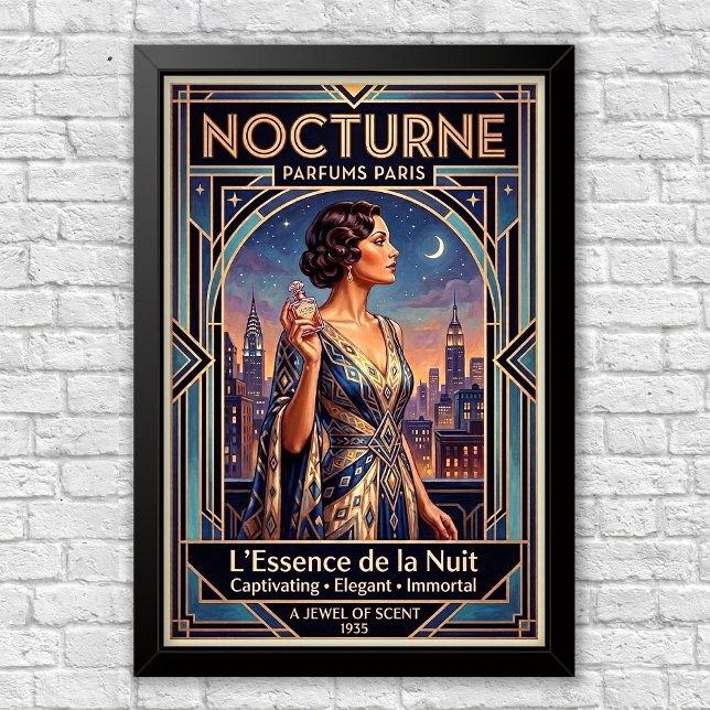 Póster vintage de publicidad de perfume Art Déco (Subido por el creador)