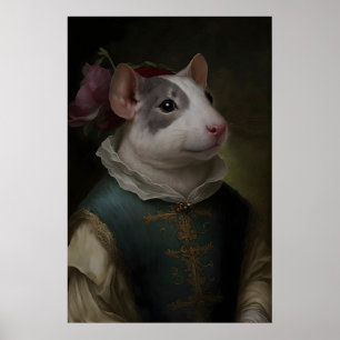 Póster Vintage de Rata Gótica, Impresión de Póster
