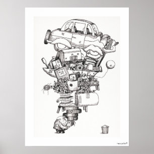 Póster Vintage de reciclaje (1970)