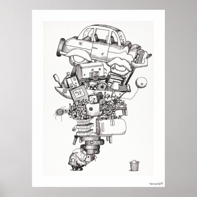 Póster Vintage de reciclaje (1970) (Frente)