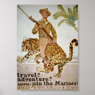Póster vintage de reclutamiento de los Marines