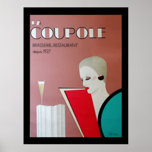 Póster vintage de restaurante francés francés