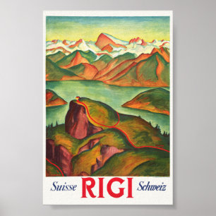 Póster vintage de Rigi Suiza 1933