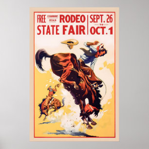Póster Vintage de Rodeo Arte de Pared de Vaquero,