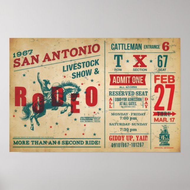 Póster Vintage de Rodeo – Impresión de Arte Occide (Frente)